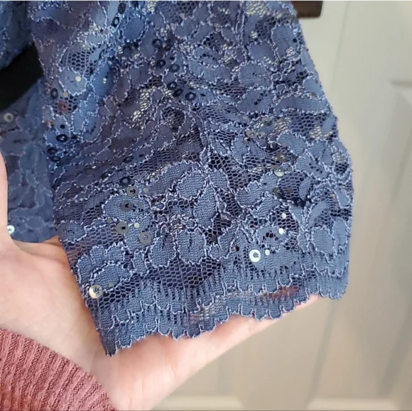 Alex Evenings | Sequined Belted Blouse - Picture 3 of 6